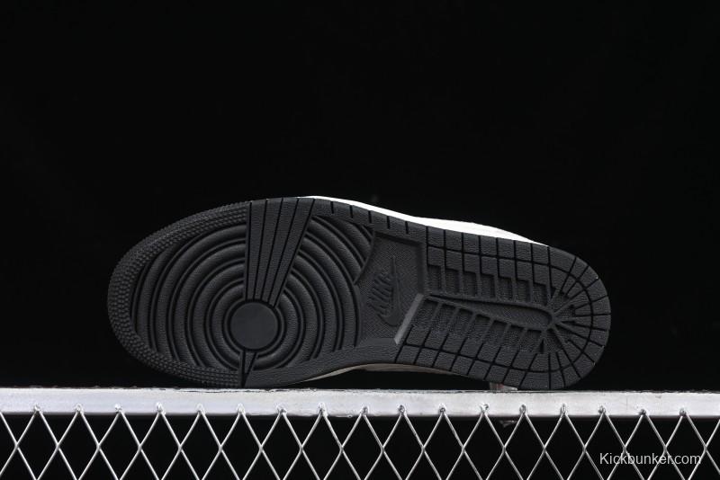 Nike Air Jordan 1 Low Retro Basketball Shoes - Stussy Grey Snake Custom - FC1688-200