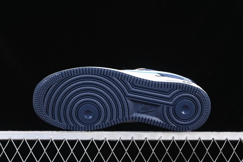 Nike Air Force 1 '07 Low Stussy Collaboration Light Blue White Transparent Swoosh Low-Top Casual Sneakers - DM6688-055