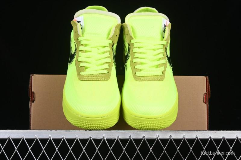 Nike Off White x Air Force 1 Low OW Collaboration Transparent Yellow Sneakers - AO4606-700