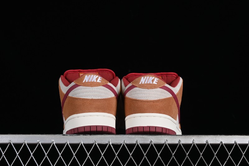 Nike SB Dunk Low Pro Brown Red Colorway SB Low Top Casual Skate Shoes - BQ6817-202