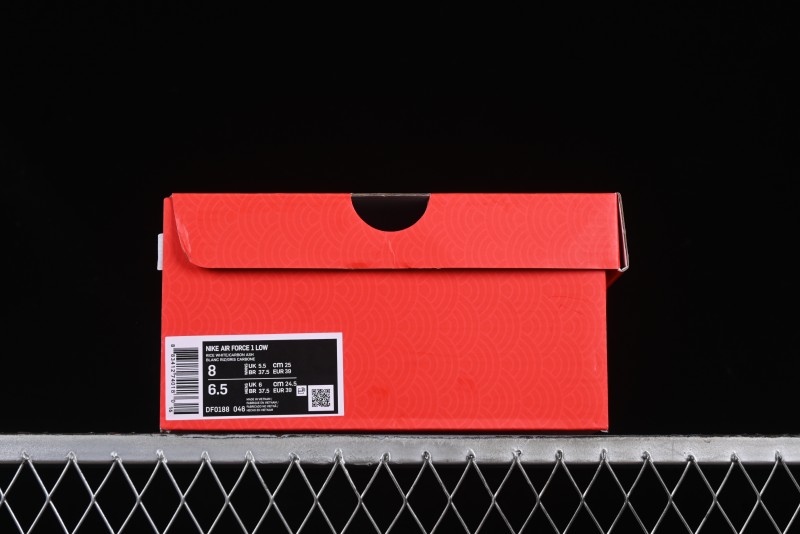 Nike Air Force 1 '07 Low Nezha Collaboration Grey Red Swoosh Casual Sneakers - DF0188-046