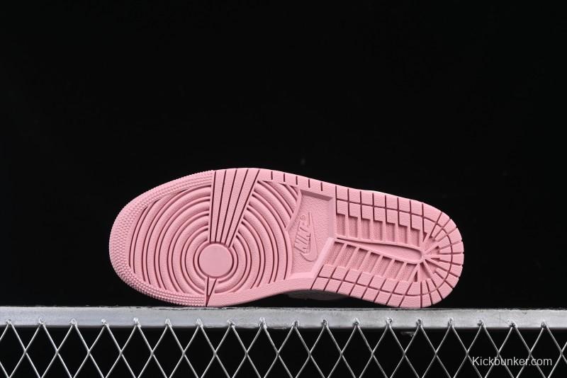 Nike Air Jordan 1 Low AJ1 Custom White Pink Low-Top Casual Lifestyle Sneakers - DC0774-162