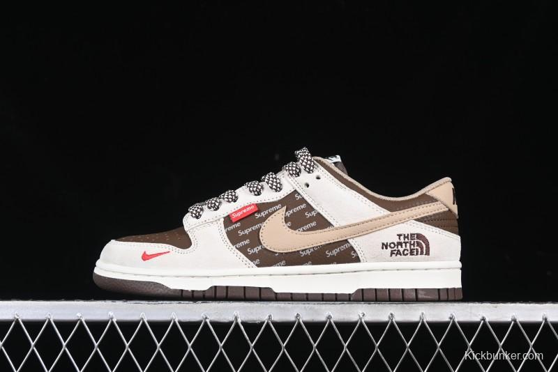 Nike SB Dunk Low The North Face x Supreme Collaboration Anniversary Edition High-End Custom Low-Top Casual Sneakers - DJ2024-056