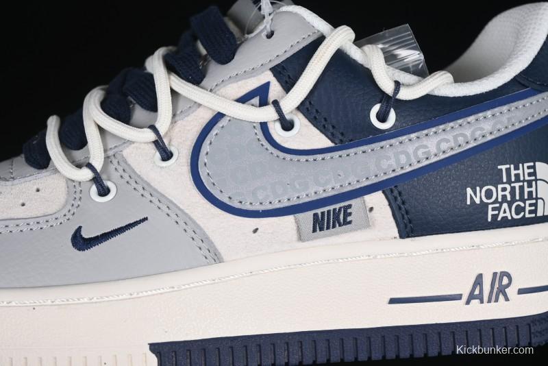 Nike Air Force 1 '07 Low The North Face Collaboration Grey Blue Lace-Up Low-Top Casual Sneakers - DM6688-024