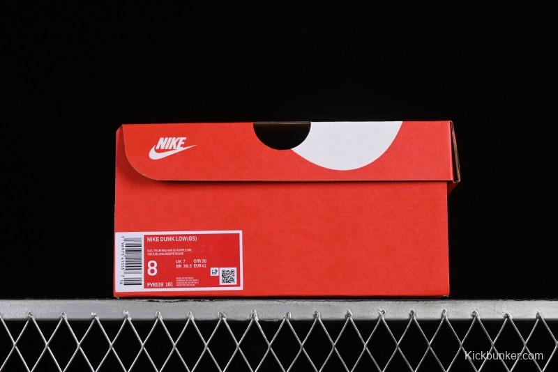 Nike Dunk Low SB Skateboarding Shoes in White Blue Red Colorway - FV8119-161