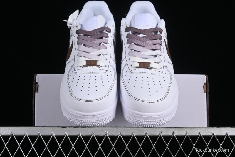 Nike Air Force 1 '07 Low Custom Anime Theme Gradient Brown Swoosh Casual Sneakers - FN0366-103