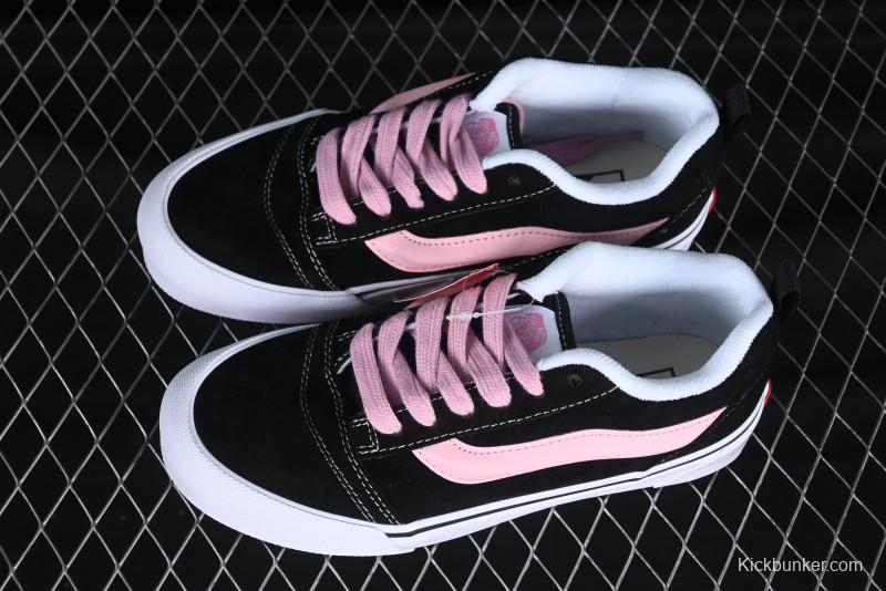 Vans Knu Skool Black Pink Color Comfortable Fashion Anti-Slip Wear-Resistant Low-Top Casual Skate Shoes - VN0009QCB9P