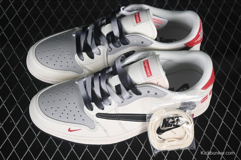 Nike Travis Scott x Fragment Design x Air Jordan 1 Low OG SP AJ1 Supreme Collaboration Sneakers - XS6089-510