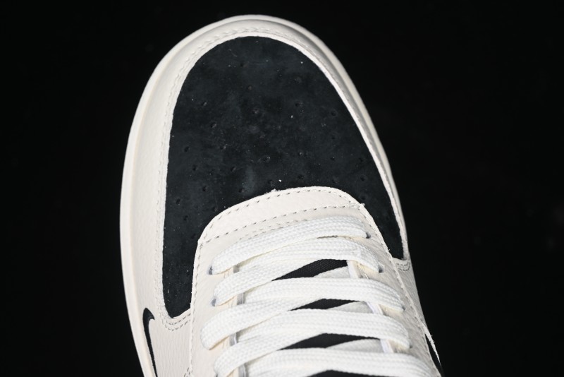 Nike Air Force 1 '07 Low Supreme Collaboration - Beige Black Double Swoosh Casual Sneakers - DF0188-019