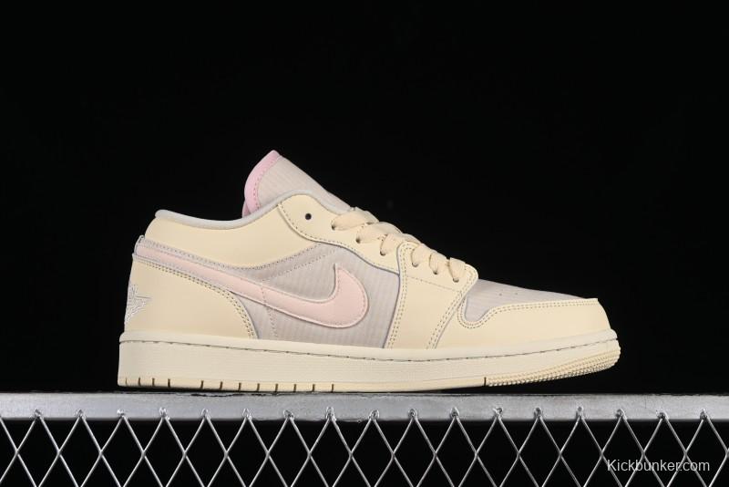 Nike Air Jordan 1 Low AJ1 Khaki Pink Low-Top Lifestyle Basketball Shoes - FQ1925-100
