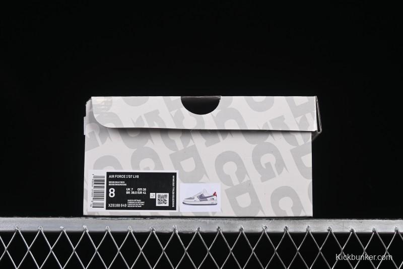 Nike Air Force 1 '07 Low The North Face Collaboration Patchwork Pigskin Red Tail Casual Sneakers - XZ6188-649