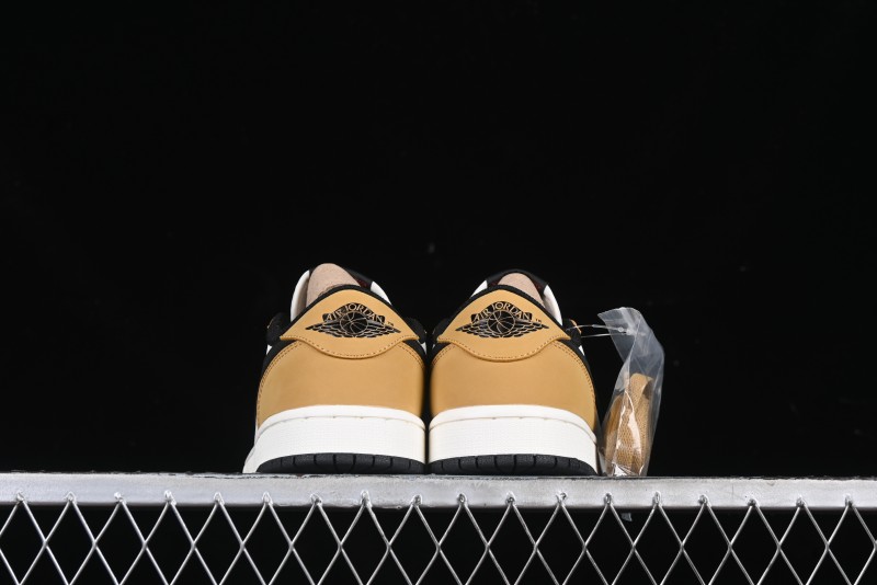 Nike Air Jordan 1 Low OG AJ1 White Yellow Black Swoosh Casual Sneakers - CZ0790-107