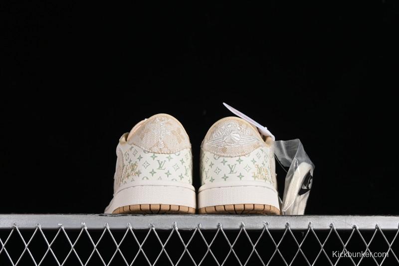 Nike Air Jordan 1 Low OG SP Travis Scott x Fragment Design Retro Sneakers with Reverse Swoosh - SJ2068-006