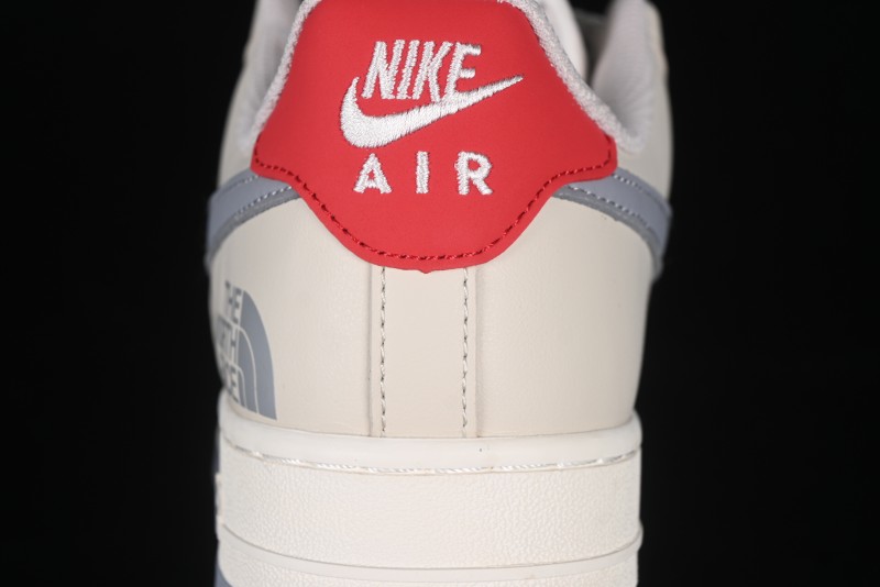 Nike Air Force 1 '07 Low The North Face Collaboration Patchwork Pigskin Red Tail Casual Sneakers - XZ6188-649