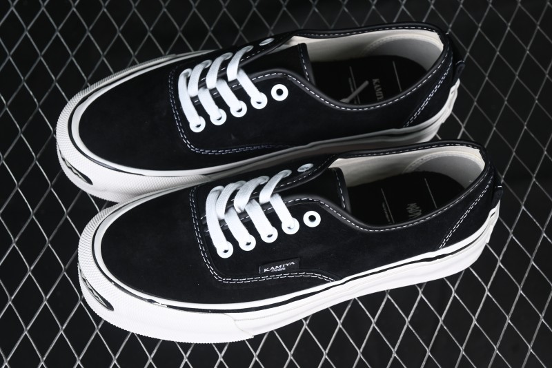 Kamiya Vulcanize Sneaker 23AW High-End Line Mihara Yasuhiro Dissolve Black White Suede Casual Low-Top Canvas Shoes - M.C3