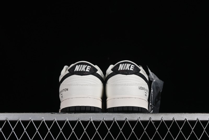 Nike Dunk Low LV Collaboration - Monogram Beige Black Hook SB Low Top Casual Skate Shoes - FC1688-189
