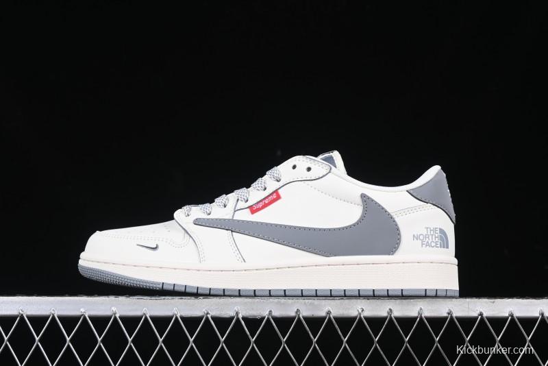 Nike Travis Scott x Fragment Design x Air Jordan 1 Low OG SP AJ1 Retro Sneakers with Unique Collaboration Details - XZ5158-002