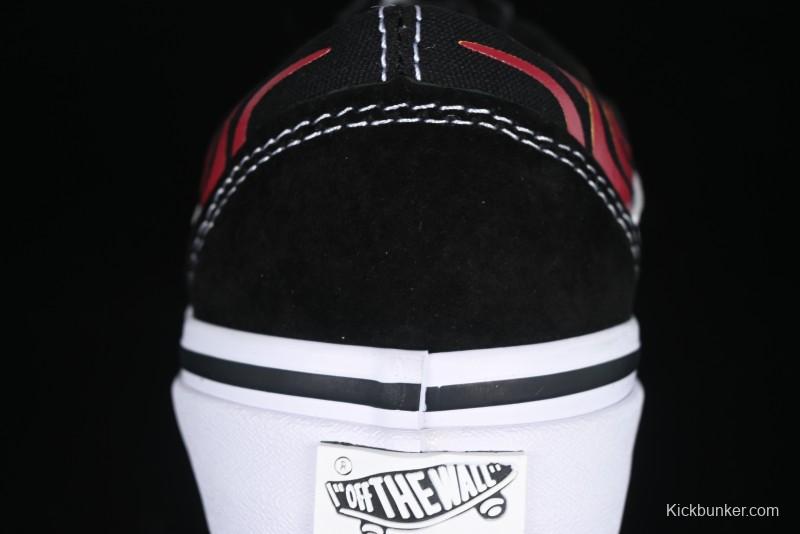 Vans Old Skool Flame Red Low-Top Casual Skate Shoes - VN000CQDBA5