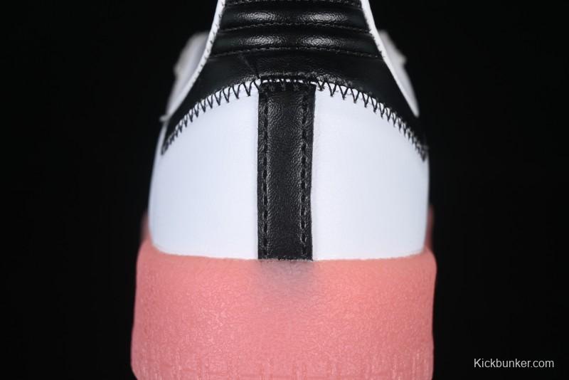 Adidas Samba Classic – White/Black with Pink Translucent Sole