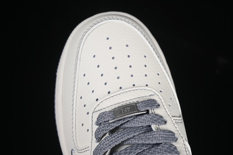 Nike Air Force 1 '07 Low Stussy Collaboration Grey Swoosh Casual Sneakers - HH7518-041