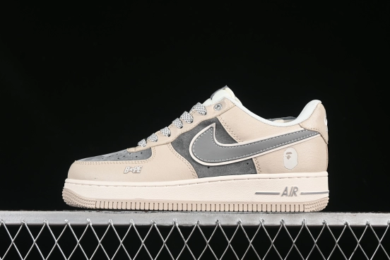 Nike Air Force 1 '07 Low Supreme Collaboration Sneakers with Red Snake Swoosh - SJ6698-023