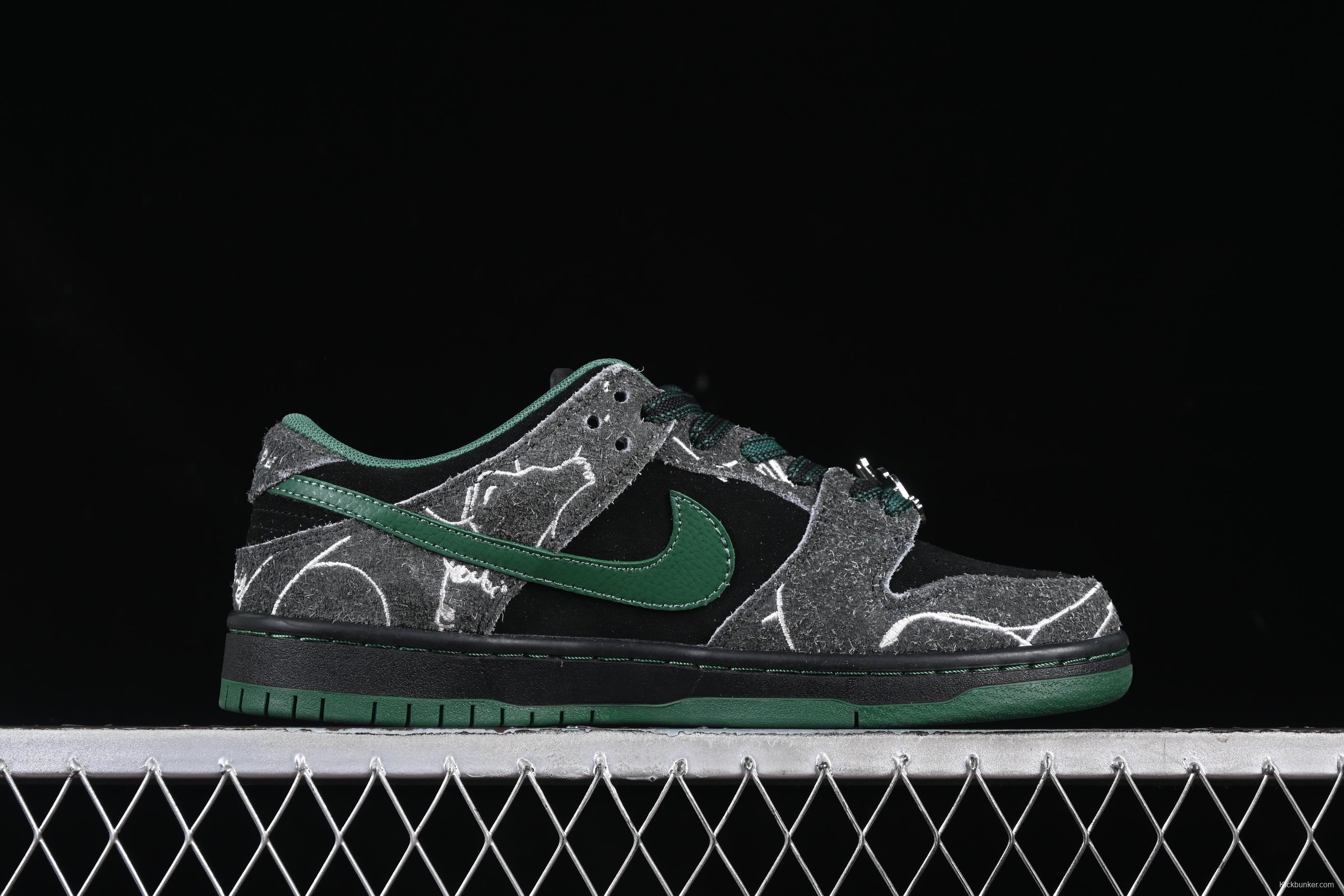 Nike There Skateboards x Nike SB Dunk Low Graffiti Art Style Collaboration SB Low-Top Casual Skate Shoes - HF7743-001