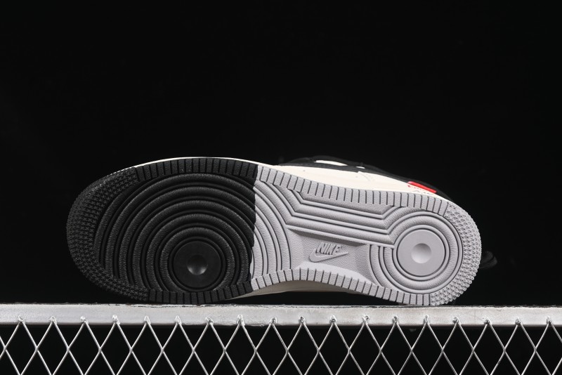 Nike Air Force 1 '07 Low Supreme Collaboration Dual-Tone Grey Black Drawstring Casual Sneakers - DM6868-069