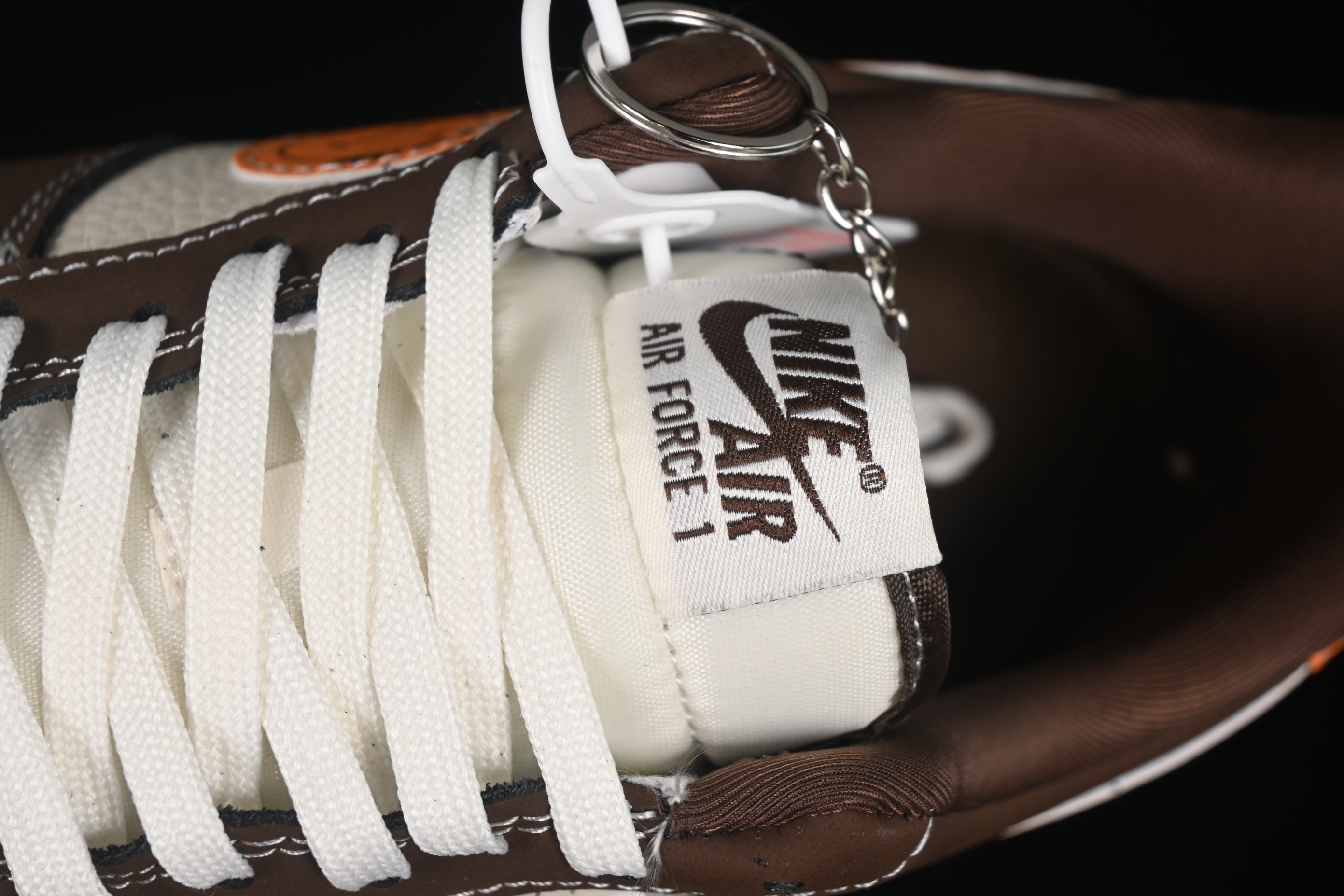 Nike Air Force 1 '07 Low Collaboration Dark Brown Swoosh Casual Sneakers - KK1988-080