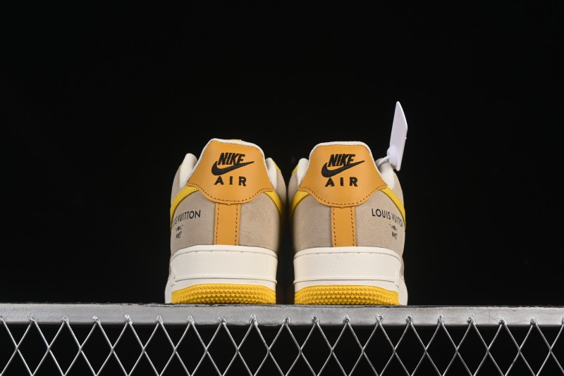 Nike Air Force 1'07 Low LV Collaboration Grey Yellow Casual Sneakers - HQ2037-322