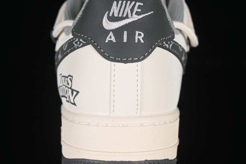 Nike Air Force 1 '07 Low LV Collaboration Two-Tone Grey Pattern Lace-Up Casual Sneakers - DM6868-063