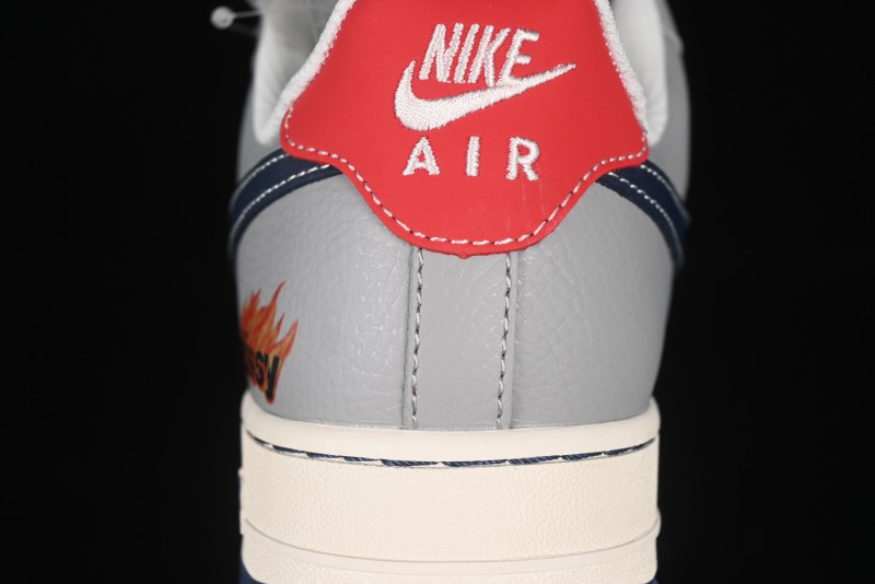 Nike Air Force 1 '07 Low Stussy Double Flame Casual Sneakers with Full-Length Air Cushion - XS1958-555