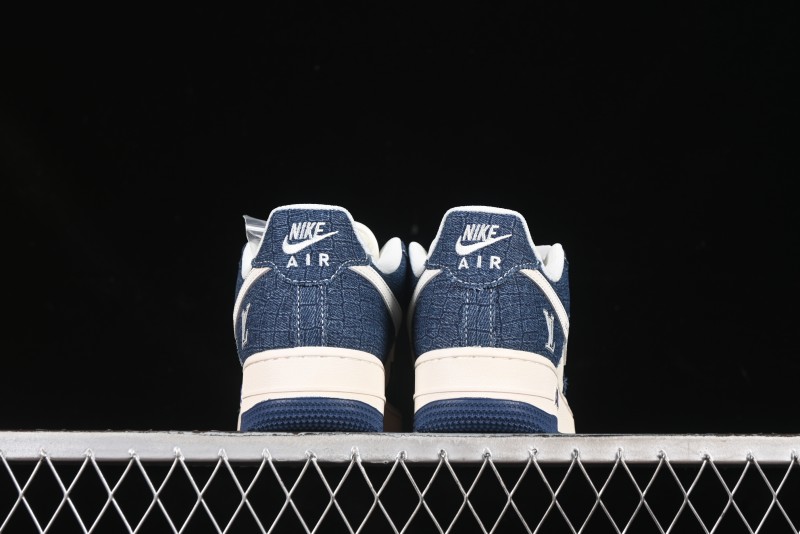 Nike Air Force 1'07 Low LV Collaboration Dark Blue Checkerboard Casual Sneakers - XS1958-551