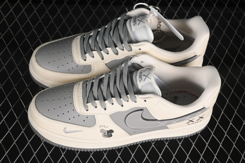 Nike Air Force 1'07 Low Kaws Collaboration Beige Grey Casual Sneakers - KK1988-078