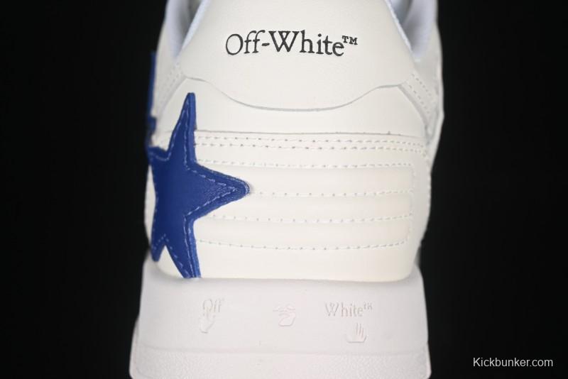 Off-White Out Of Office Low-Top Fashion Sneakers White Blue Star - AJD4