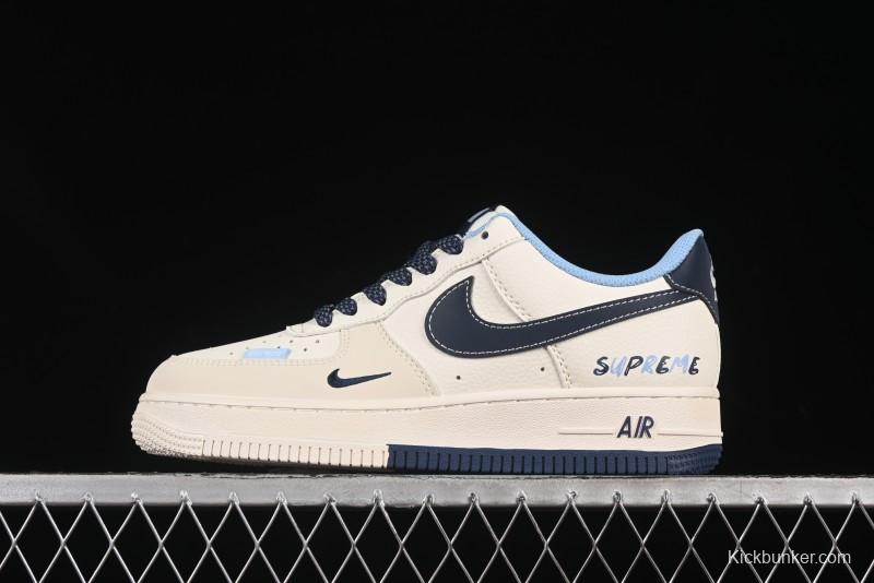 Nike Air Force 1 '07 Low Supreme Collaboration Dual-Tone Blue Label Casual Sneakers - XS1958-565