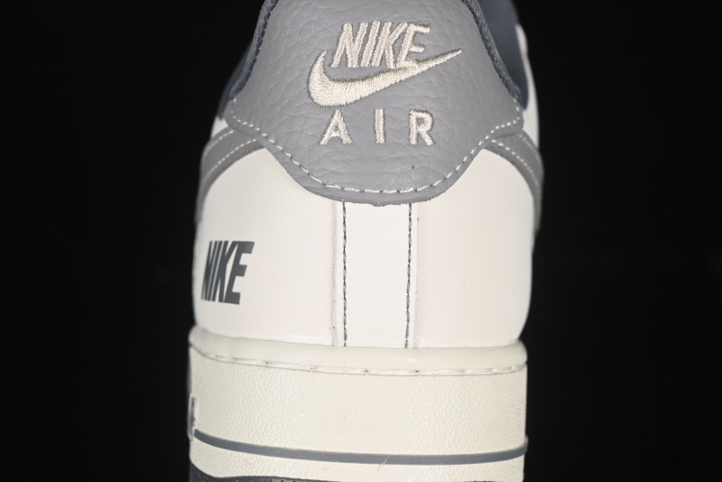 Nike Air Force 1 '07 Low Casual Sneakers in Cream Grey with Full-Length Air Cushion - SC9207-534