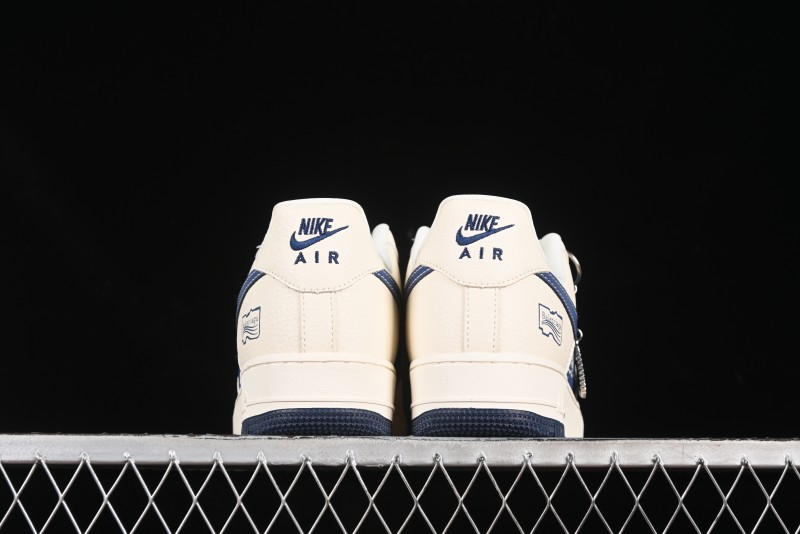 Nike Air Force 1'07 Low Balenciaga Collaboration Blue Woven Label Low-Top Casual Sneakers - DF0188-062