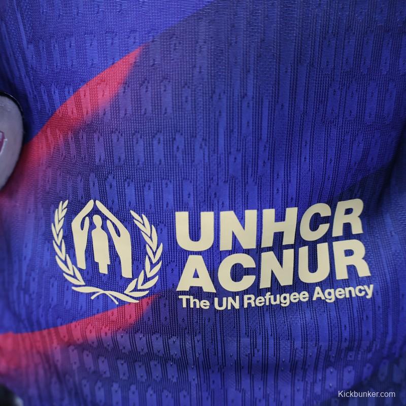 Player Version 25/26 FC Barcelona Blue with Red Diagonal Stripes Jersey