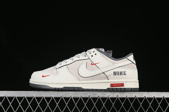 Nike SB Dunk Low Collaboration Triple Swoosh Cream Dark Grey Low-Top Casual Skate Shoes - SC9207-412