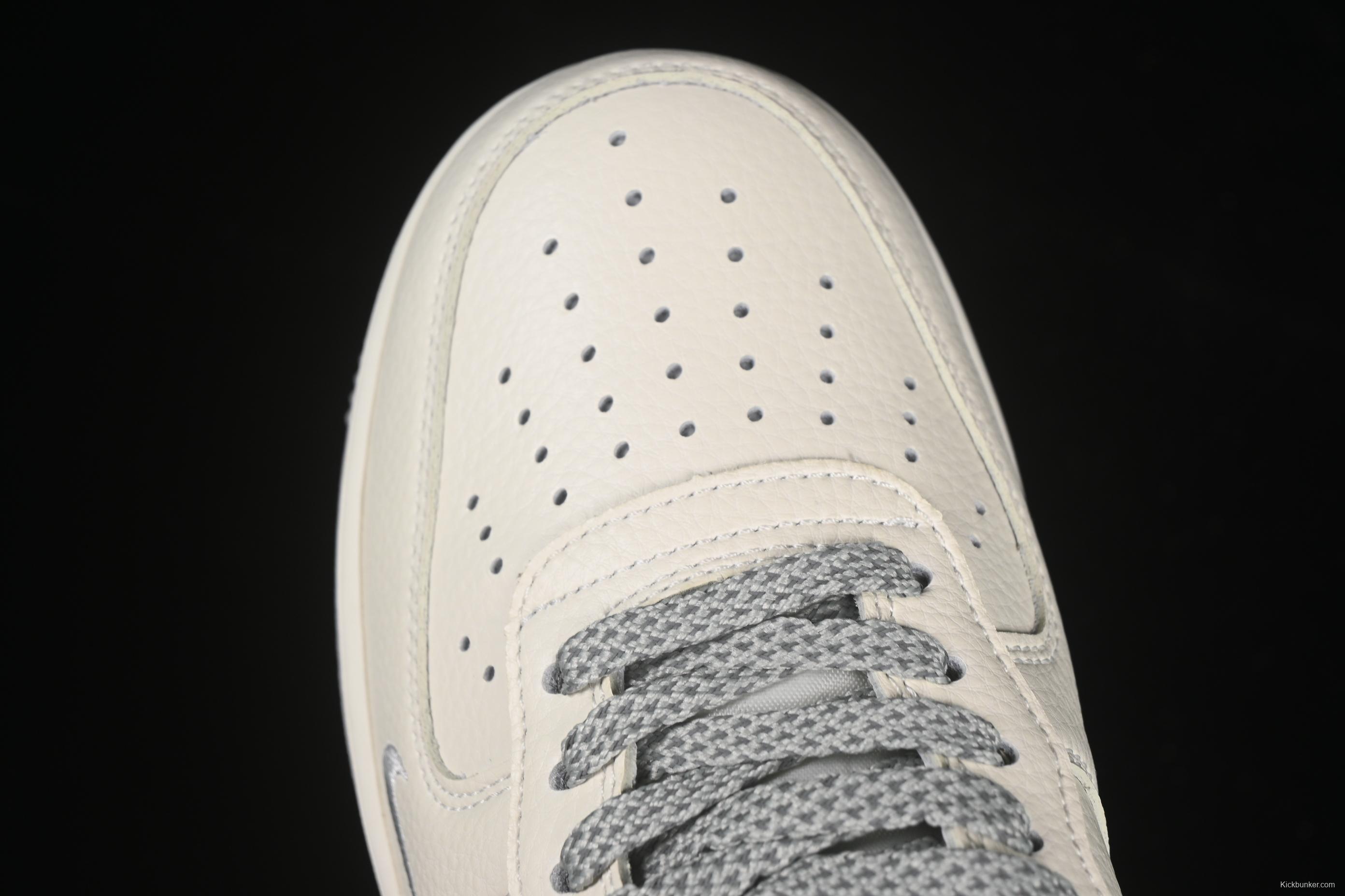 Nike Air Force 1 '07 Low Dream White Grey Swoosh Casual Sneakers - DR2024-106