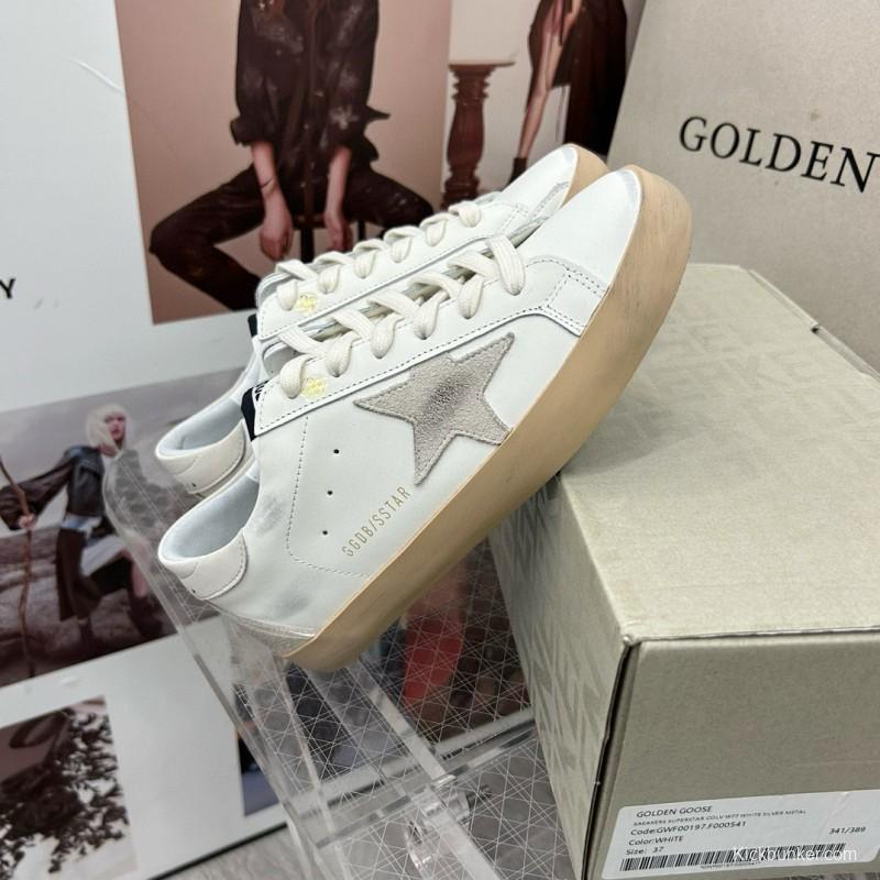 2025 Women GGDB White Grey Leather Sneakers MJ00260
