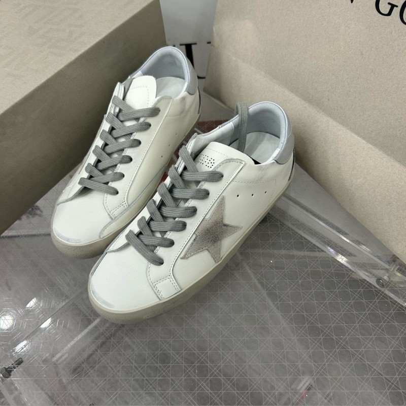 2025 Unisex GGDB White Grey Leather Sneakers