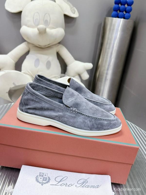 2024 Unisex Le Parmentier Grey Suede Loafers MJ00270