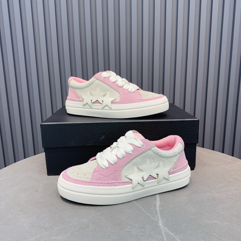 2024 Women Amiri Pink White Canvas Sneakers MJ00300