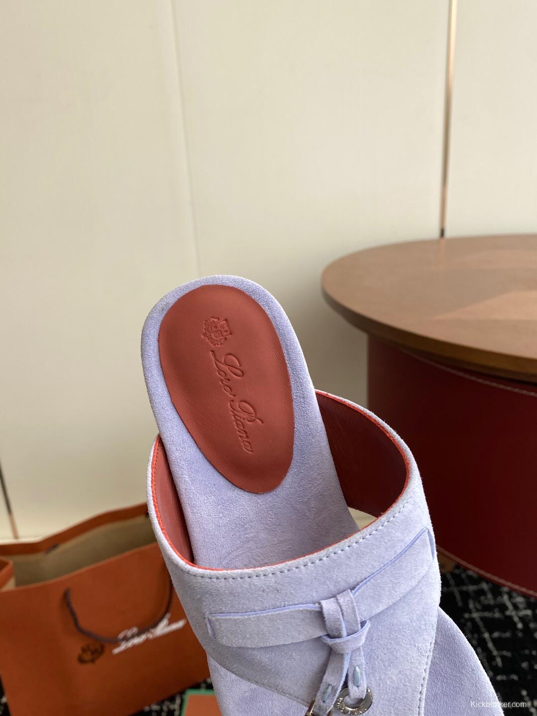 2025 Women Le Parmentier Lavender Suede Slippers KFY00280