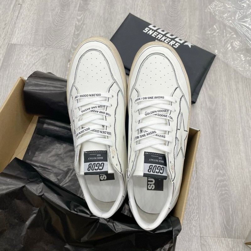 2024 Unisex GGDB White Black Leather Sneakers