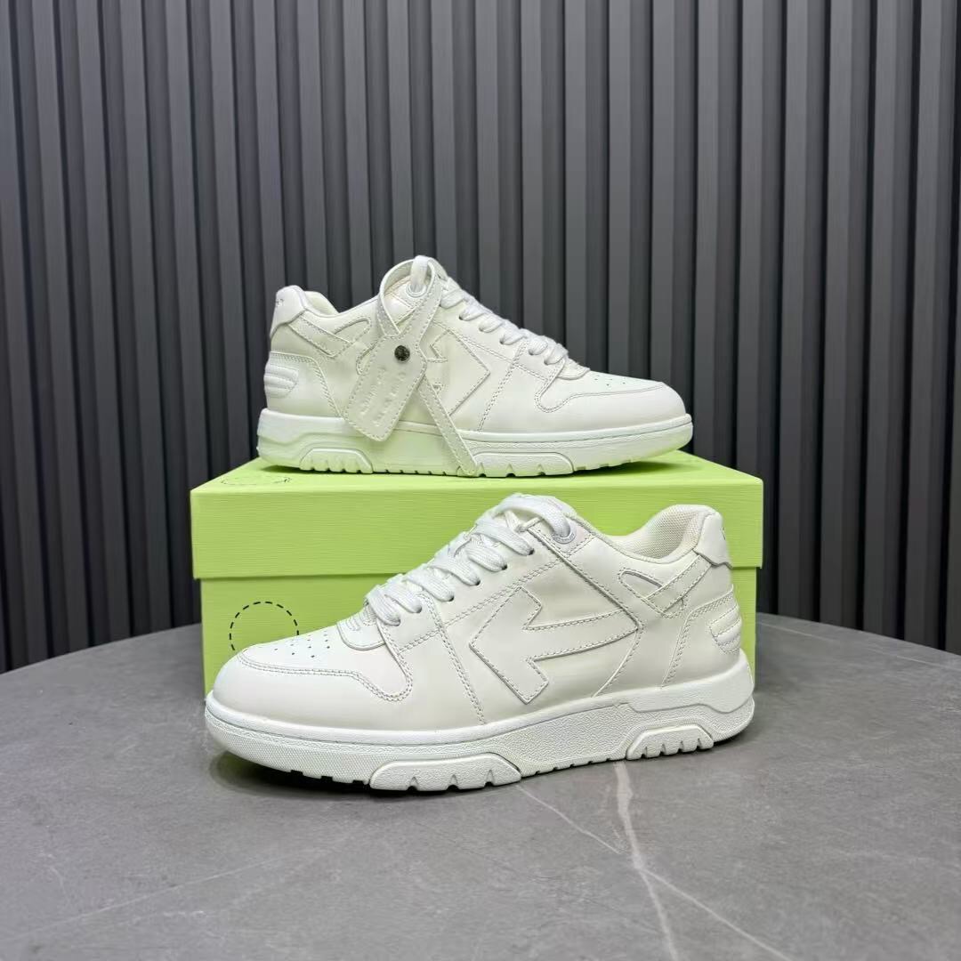 2025 Unisex Off-White White Leather Sneakers KFY00320