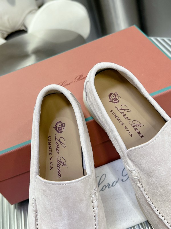 2024 Unisex Le Parmentier White Suede Loafers MJ00270