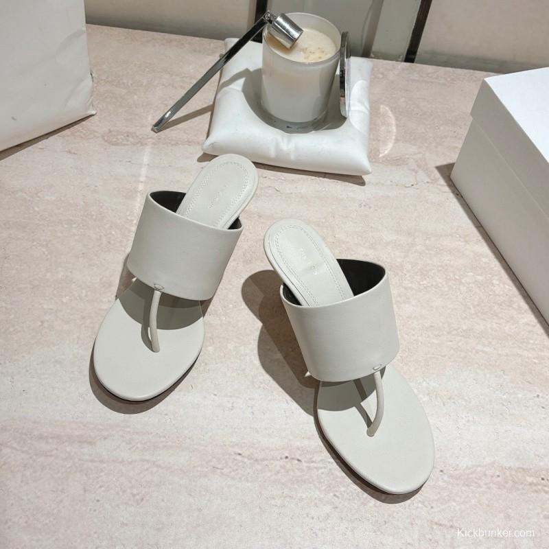2025 Toteme White Calfskin Slippers
