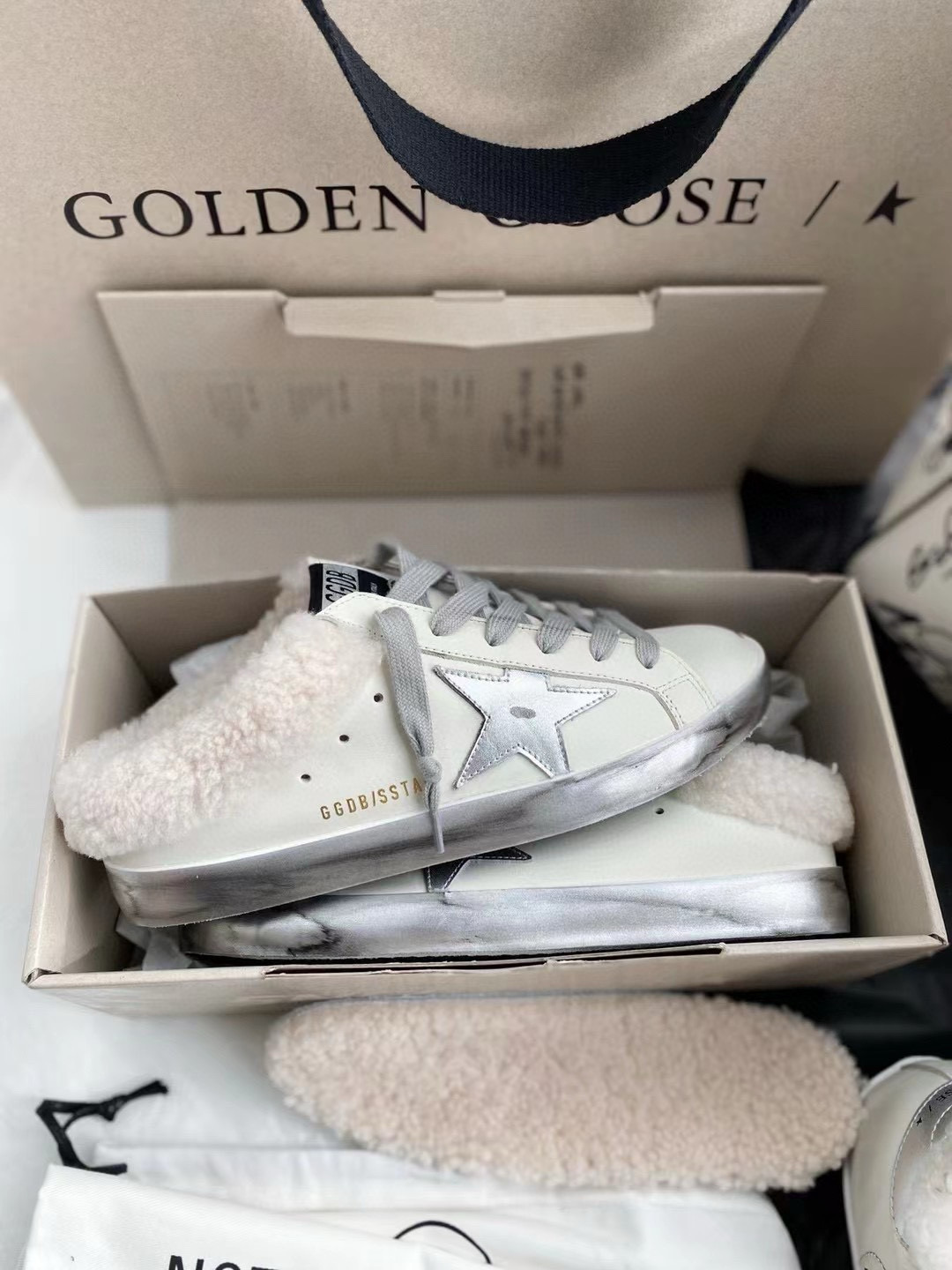 2024 Slippers GGDB White Shearling Slippers MJ00280